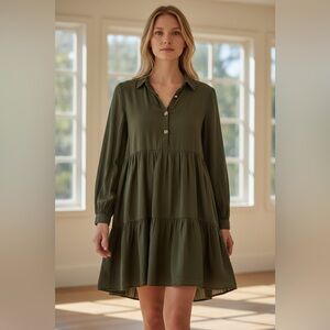 zara green tie dress Green Zara wrap around dress which ties behind